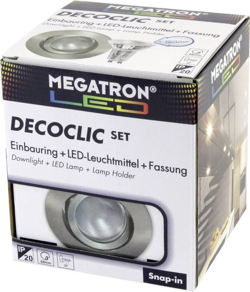 Megatron MT75403 Einbauleuchte LED GU10, GU5.3 6W Eisen (gebürstet)