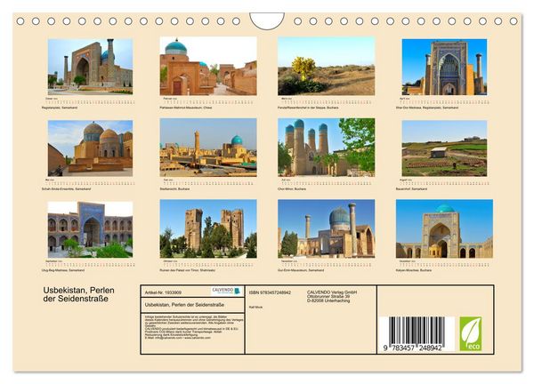 Produktbild: Usbekistan, Perlen der Seidenstra&szlig;e (Wandkalender 2026 DIN A4 quer), CALVENDO Monatskalender