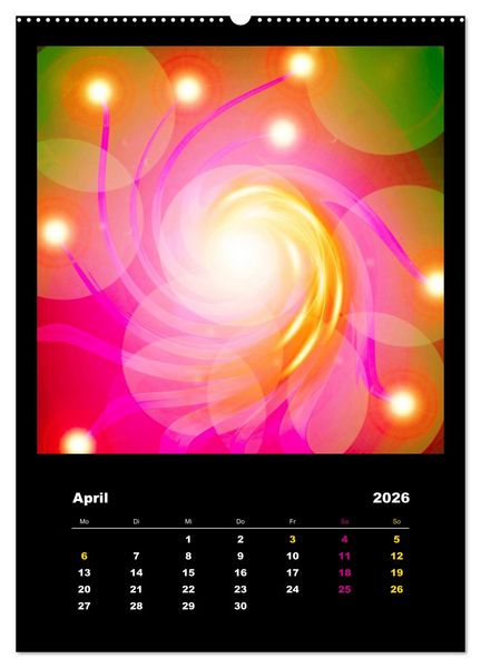 Produktbild: Energie-Spiralen 2026 (Wandkalender 2026 DIN A2 hoch), CALVENDO Monatskalender