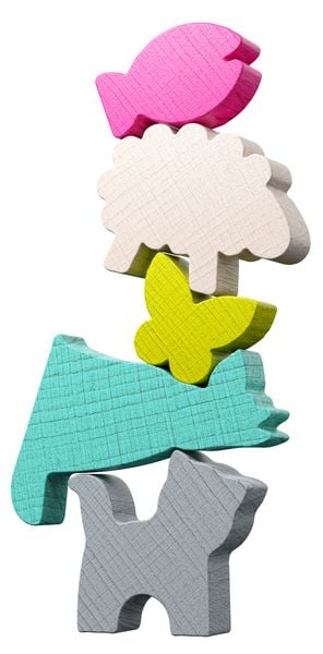 Produktbild: HABA 2013867001 - Stacking Challenge Animals, Tier-Stapel-Duell, 5-teilig, Stapelspiel