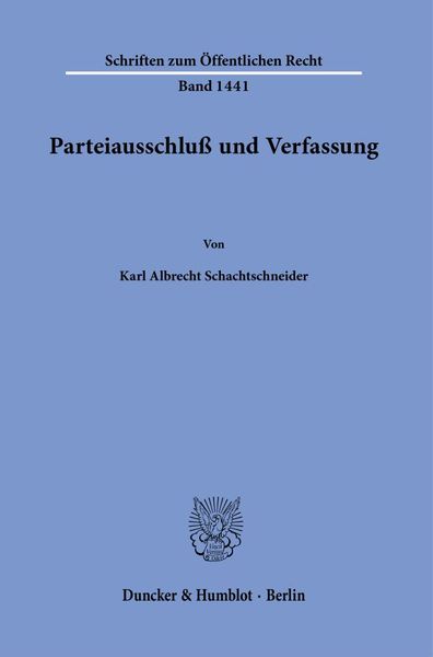 Produktbild: Parteiausschlu&szlig; und Verfassung.