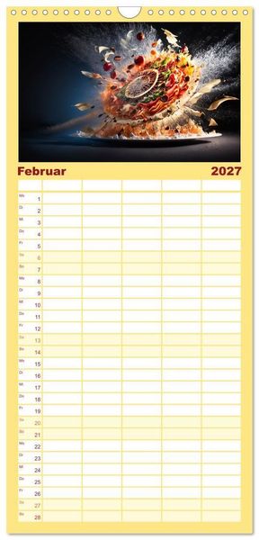 Produktbild: Familienplaner 2027 - Italienische Gerichte mit 5 Spalten (Wandkalender, 21 x 45 cm) CALVENDO