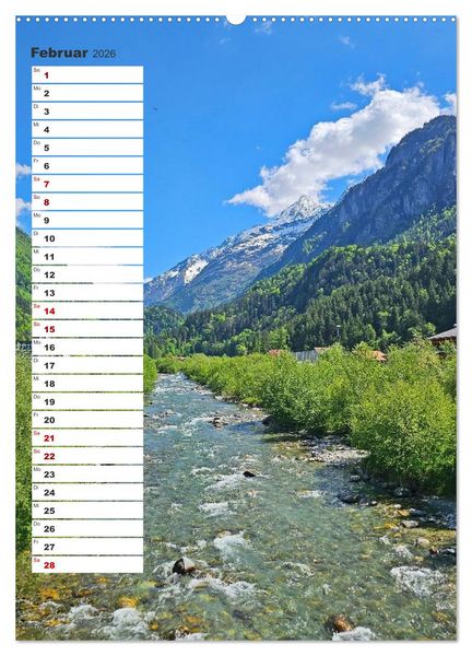 Produktbild: Schweizer Ansichten - Berge, Fl&uuml;sse und Seen in der Schweiz (Wandkalender 2026 DIN A2 hoch), CALVENDO Monatskalender