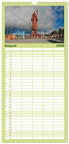 Produktbild: Familienplaner 2026 - Mauritius mit 5 Spalten (Wandkalender, 21 x 45 cm) CALVENDO