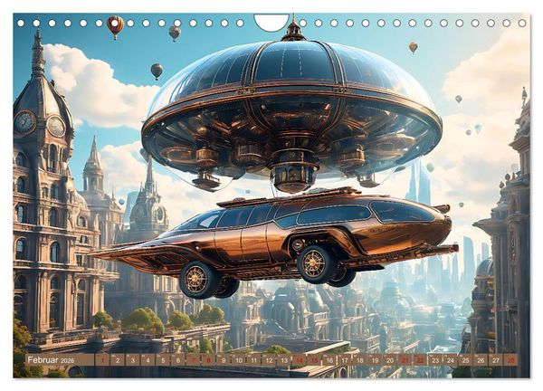 Produktbild: Steampunk Flugmaschinen (Wandkalender 2026 DIN A4 quer), CALVENDO Monatskalender