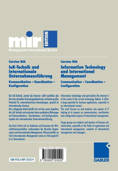Produktbild: IuK-Technik und internationale Unternehmensf&uuml;hrung