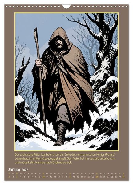 Produktbild: Ritter Ivanhoe, Ehre und Schatten (Wandkalender 2027 DIN A3 hoch), CALVENDO Monatskalender