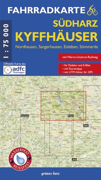 Produktbild: S&uuml;dharz, Kyffh&auml;user Fahrradkarte 1 : 75 000