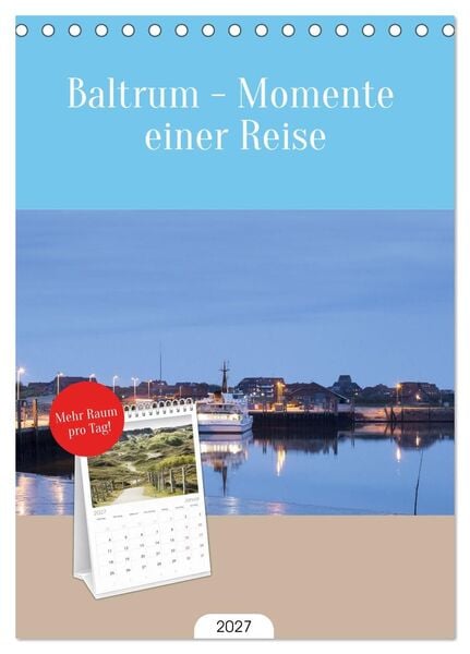Produktbild: Tischplaner 2027 - Baltrum - Momente einer Reise (A5 Tischkalender zum Aufstellen) CALVENDO