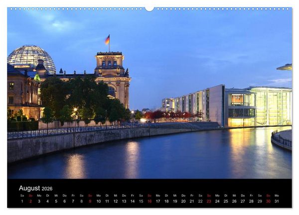 Produktbild: BERLIN ZUR BLAUEN STUNDE (hochwertiger Premium Wandkalender 2026 DIN A2 quer), Kunstdruck in Hochglanz