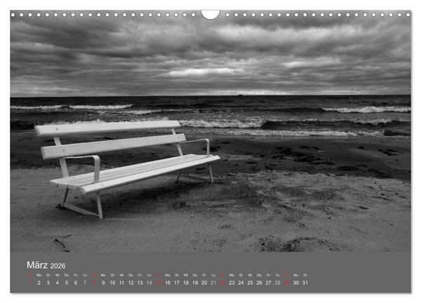 Produktbild: Ostsee - von schwarz bis wei&szlig; (Wandkalender 2026 DIN A3 quer), CALVENDO Monatskalender