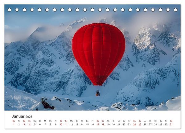Produktbild: Freiheit im Wind - Mit dem Ballon durchs Jahr (Tischkalender 2026 DIN A5 quer), CALVENDO Monatskalender