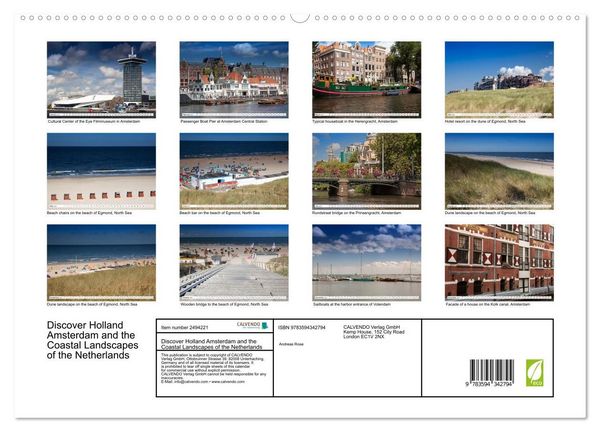 Produktbild: Discover Holland Amsterdam and the Coastal Landscapes of the Netherlands (High Quality Premium Wall Calendar 2027 DIN A2 landscape),CALVENDO 12 Month Wall Calendar