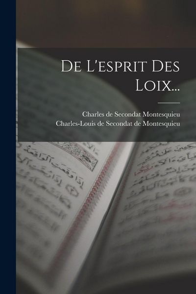 Produktbild: De L'esprit Des Loix...