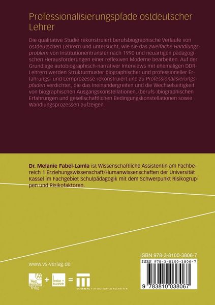 Produktbild: Professionalisierungspfade ostdeutscher Lehrer