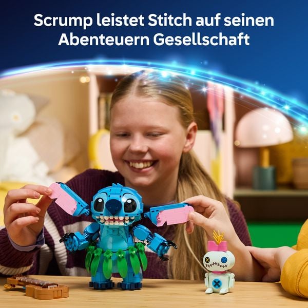 Produktbild: LEGO ǀ Disney 43296 Stitch und Scrump, Bauset, Spielzeuge aus LEGO Steinen f&uuml;r Kinder ab 9 Jahren