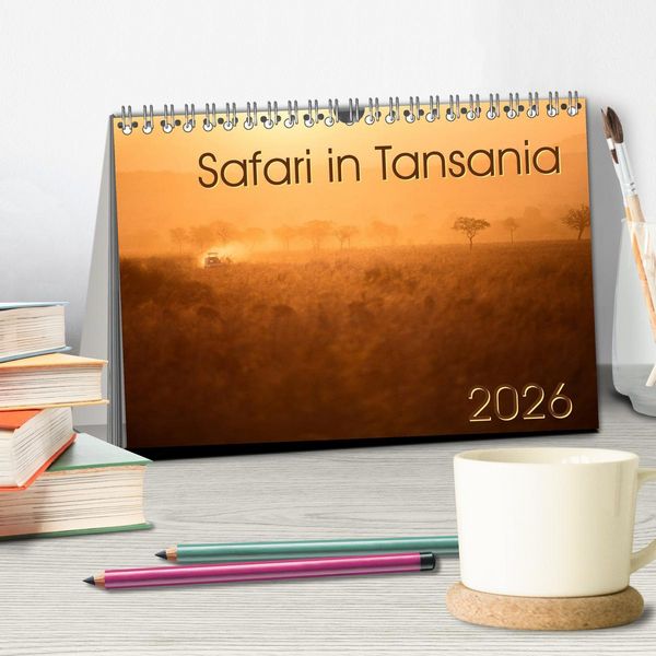 Produktbild: Safari in Tansania (Tischkalender 2026 DIN A5 quer), CALVENDO Monatskalender