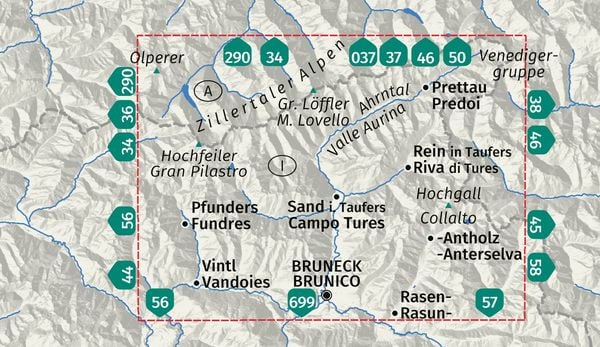 Produktbild: KOMPASS Wanderkarte 82 Tauferer Ahrntal / Valle di Tures e Aurina 1:50.000