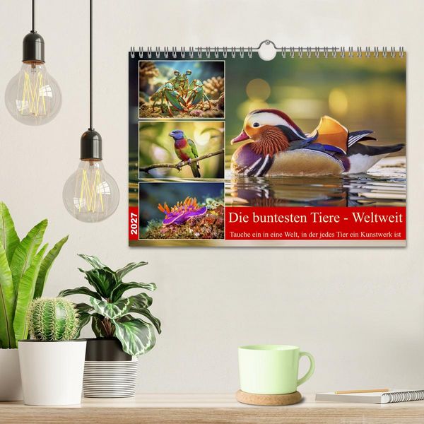 Produktbild: Die buntesten Tiere - Weltweit (Wandkalender 2027 DIN A4 quer), CALVENDO Monatskalender