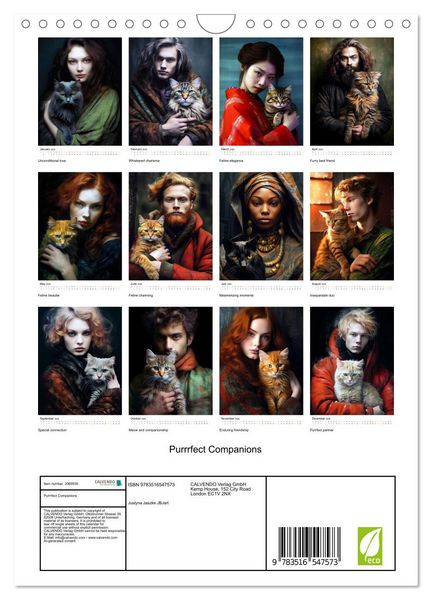 Produktbild: Purrrfect Companions (Wall Calendar 2026 DIN A4 portrait), CALVENDO 12 Month Wall Calendar