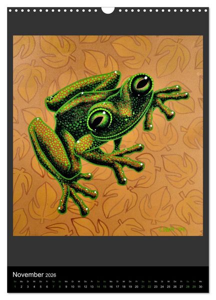 Produktbild: Acrylic paintings - Pfeilgiftfr&ouml;sche und Cham&auml;leons (Wandkalender 2026 DIN A3 hoch), CALVENDO Monatskalender