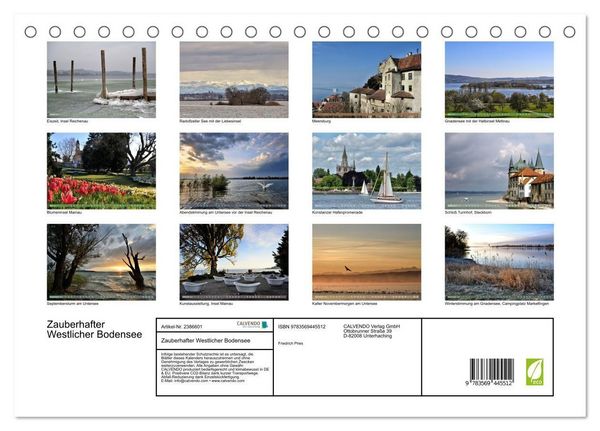 Produktbild: Zauberhafter Westlicher Bodensee (Tischkalender 2027 DIN A5 quer), CALVENDO Monatskalender