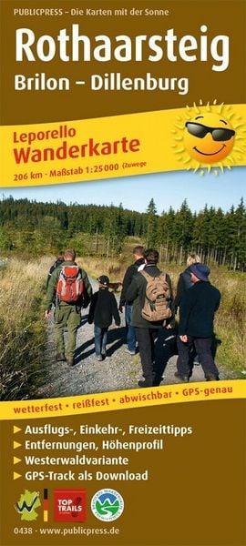 Produktbild: Wanderkarte Rothaarsteig, Brilon - Dillenburg 1 : 25 000