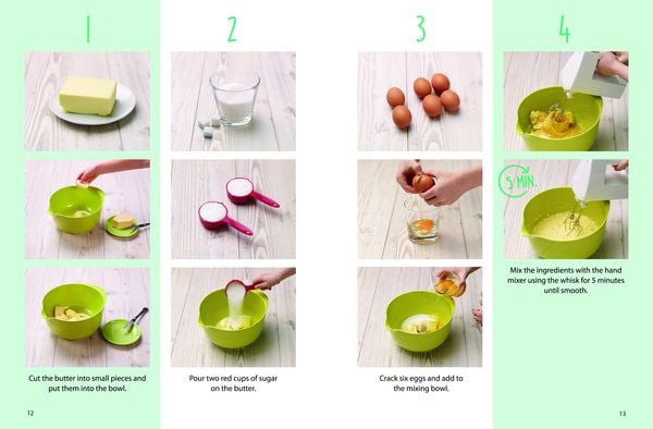 Produktbild: Kids Easy Cup Cookbook: Baking with Kids (Part 1), Baking box set incl. 5 colorful measuring cups