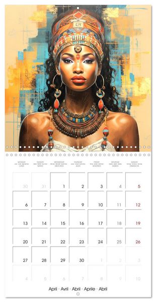 Produktbild: L'art de la beaut&eacute; africaine (Calendrier mural carr&eacute; 2026 30x30 cm) Calendrier double avec une page pour vos prises de notes