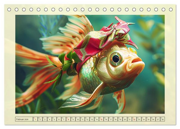 Produktbild: Fashion-Fisch. Die lustige Welt der Unterwasser-Mode (Tischkalender 2026 DIN A5 quer), CALVENDO Monatskalender