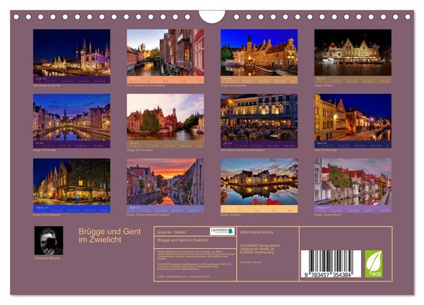 Produktbild: Br&uuml;gge und Gent im Zwielicht (Wandkalender 2026 DIN A4 quer), CALVENDO Monatskalender