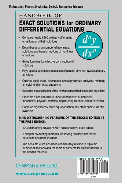Produktbild: Handbook of Exact Solutions for Ordinary Differential Equations