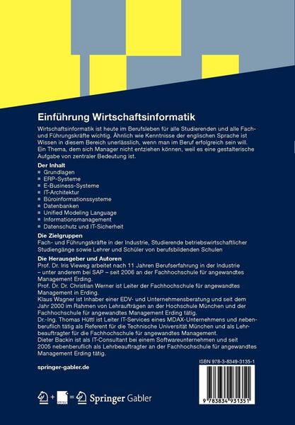 Produktbild: Einf&uuml;hrung Wirtschaftsinformatik