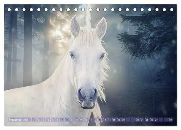 Produktbild: Einhorn Love - Fantasiewelt (Tischkalender 2026 DIN A5 quer), CALVENDO Monatskalender
