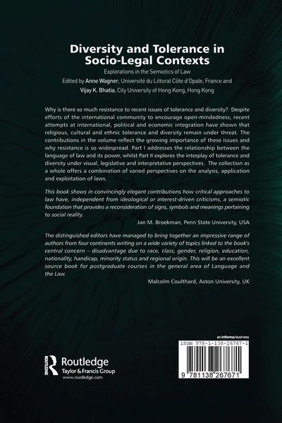 Produktbild: Diversity and Tolerance in Socio-Legal Contexts