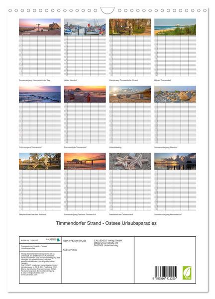 Produktbild: Timmendorfer Strand - Ostsee Urlaubsparadies (Wandkalender 2026 DIN A3 hoch), CALVENDO Monatskalender