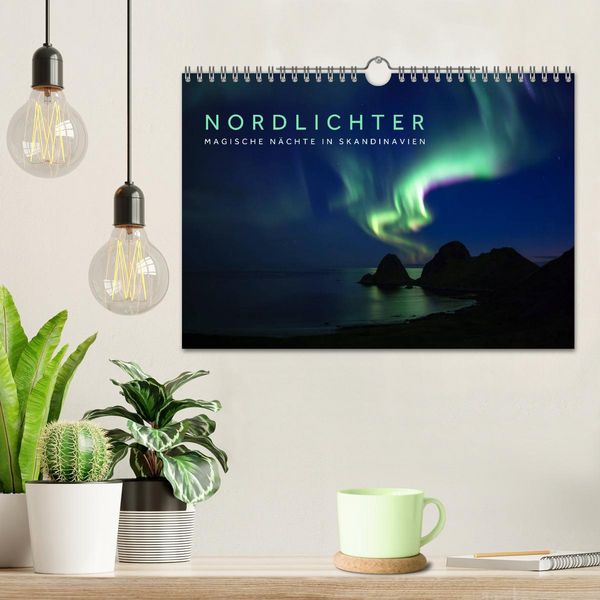 Produktbild: Nordlichter - Magische N&auml;chte in Skandinavien (Wandkalender 2026 DIN A4 quer), CALVENDO Monatskalender