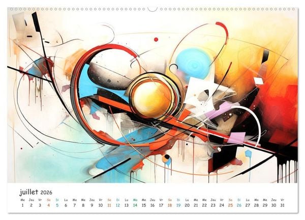 Produktbild: L'art abstrait en mouvement (Calendrier mural 2026 DIN A2 vertical) calendrier de bureau