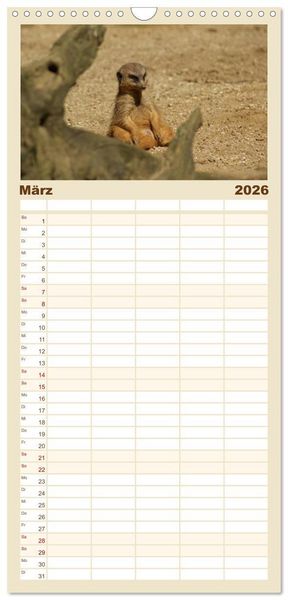 Produktbild: Familienplaner 2026 - Erdm&auml;nnchen: Zusammen sind wir stark mit 5 Spalten (Wandkalender, 21 x 45 cm) CALVENDO