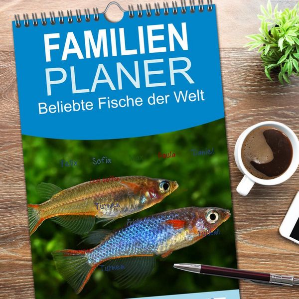 Produktbild: Familienplaner 2026 - Beliebte Fische der Welt mit 5 Spalten (Wandkalender, 21 x 45 cm) CALVENDO