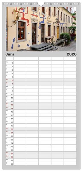 Produktbild: Familienplaner 2026 - Dresdens Neustadt mit 5 Spalten (Wandkalender, 21 x 45 cm) CALVENDO
