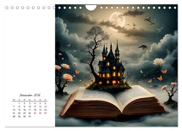 Produktbild: Fantastische surreale B&uuml;cherwelten (Wandkalender 2026 DIN A4 quer), CALVENDO Monatskalender