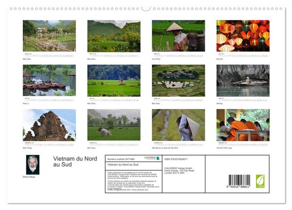 Produktbild: Vietnam du Nord au Sud (Calendrier mural 2026 DIN A2 vertical) calendrier de bureau