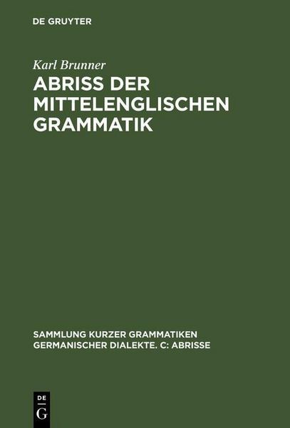Produktbild: Abri&szlig; der mittelenglischen Grammatik