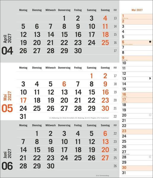 Produktbild: times&more 3-Monatsplaner, orange 2027
