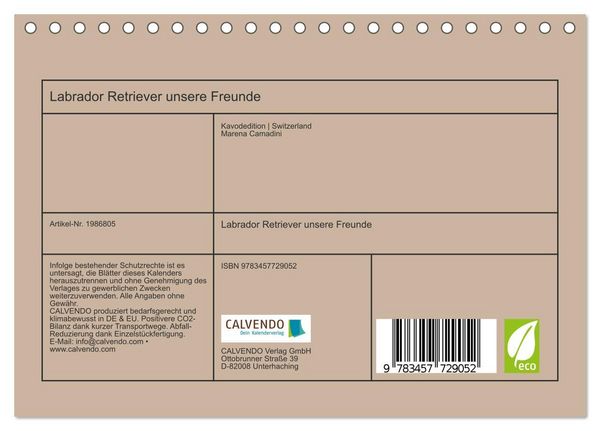 Produktbild: Labrador Retriever unsere Freunde (Tischkalender 2026 DIN A5 quer), CALVENDO Monatskalender