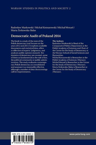Produktbild: Democratic Audit of Poland 2014