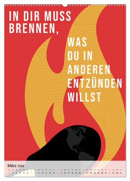 Produktbild: Dein monatlicher Motivationsschub: Das Leben wird nicht leichter, Du wirst nur st&auml;rker. (Wandkalender 2026 DIN A2 hoch), CALVENDO Monatskalender