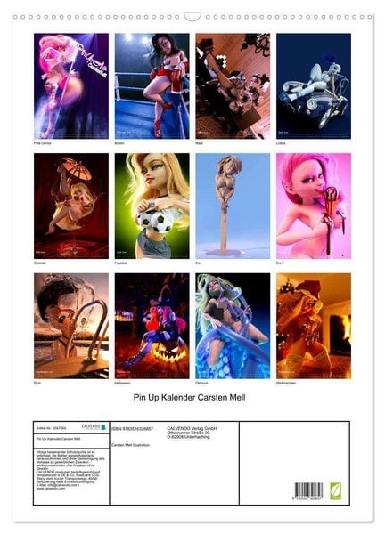 Produktbild: Pin Up Kalender Carsten Mell (Wandkalender 2026 DIN A2 hoch), CALVENDO Monatskalender