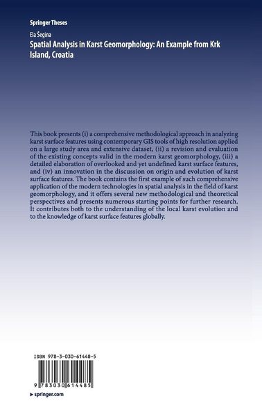 Produktbild: Spatial Analysis in Karst Geomorphology: An Example from Krk Island, Croatia